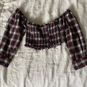 LF Furst of a Kind Vintage Smocked Flannel Top